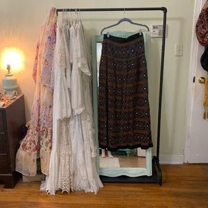 Rare Blue sample Delhi Dreams embroidered skirt